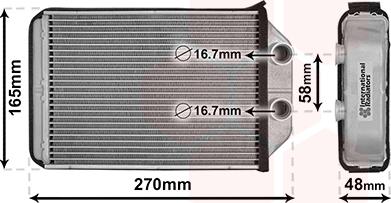 Van Wezel 03006393 - Heat Exchanger, interior heating autospares.lv