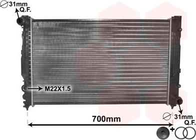 Van Wezel 03002124 - Radiator, engine cooling autospares.lv