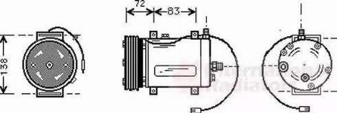 Van Wezel 0300K144 - Compressor, air conditioning autospares.lv