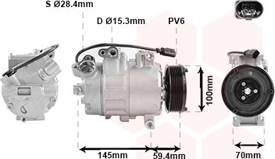 Van Wezel 0300K342 - Compressor, air conditioning autospares.lv