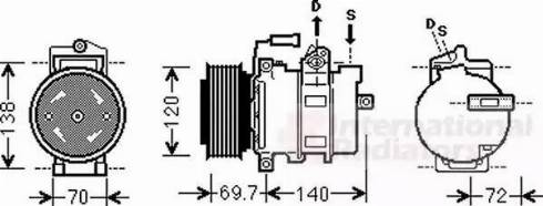 Van Wezel 0300K312 - Compressor, air conditioning autospares.lv