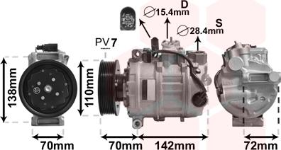 Van Wezel 0300K381 - Compressor, air conditioning autospares.lv