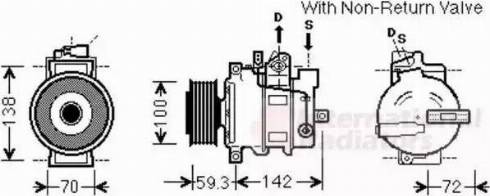 Van Wezel 0300K334 - Compressor, air conditioning autospares.lv