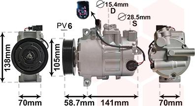 Van Wezel 0300K279 - Compressor, air conditioning autospares.lv