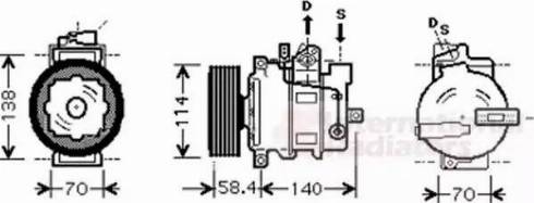 Van Wezel 0300K277 - Compressor, air conditioning autospares.lv