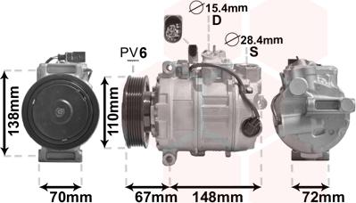 Van Wezel 0301K701 - Compressor, air conditioning autospares.lv