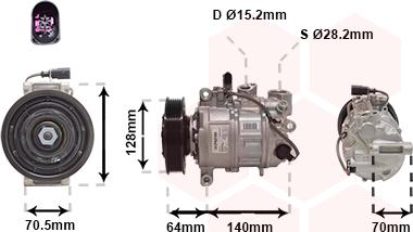 Van Wezel 0301K702 - Compressor, air conditioning autospares.lv