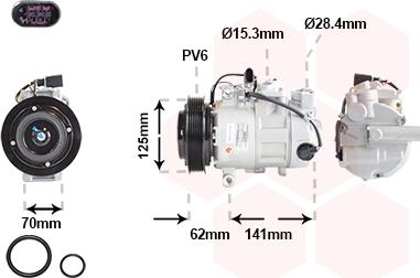 Van Wezel 0301K715 - Compressor, air conditioning autospares.lv