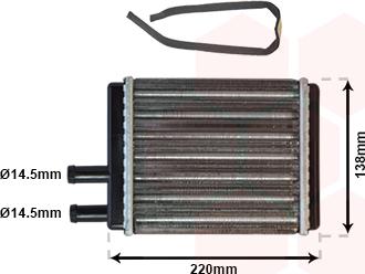 Van Wezel 02006049 - Heat Exchanger, interior heating autospares.lv