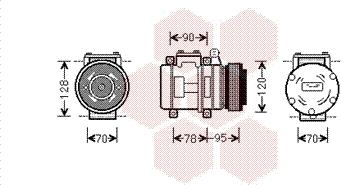 Van Wezel 0200K028 - Compressor, air conditioning autospares.lv