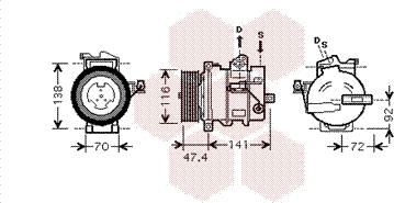 Van Wezel 0200K188 - Compressor, air conditioning autospares.lv