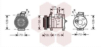 Van Wezel 0700K094 - Compressor, air conditioning autospares.lv