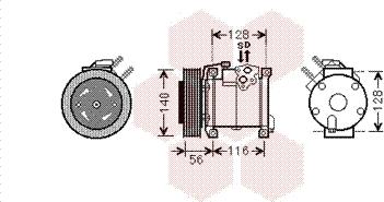 Van Wezel 0700K108 - Compressor, air conditioning autospares.lv