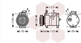 Van Wezel 0700K115 - Compressor, air conditioning autospares.lv