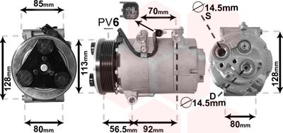 Van Wezel 1800K497 - Compressor, air conditioning autospares.lv