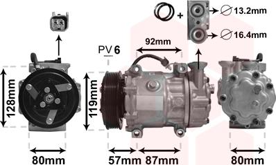 Van Wezel 1800K468 - Compressor, air conditioning autospares.lv