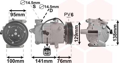 Van Wezel 1800K417 - Compressor, air conditioning autospares.lv