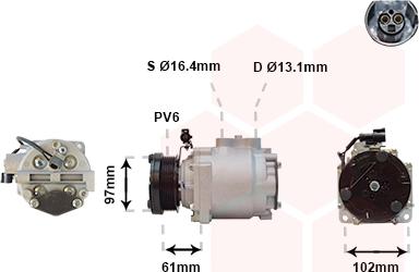 Van Wezel 1800K436 - Compressor, air conditioning autospares.lv