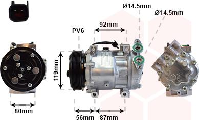 Van Wezel 1800K431 - Compressor, air conditioning autospares.lv