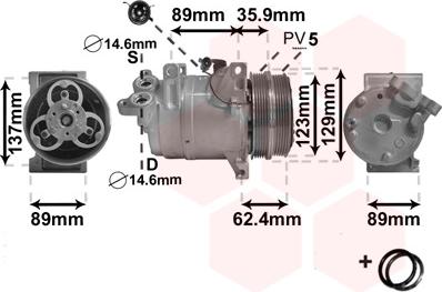 Van Wezel 1800K433 - Compressor, air conditioning autospares.lv