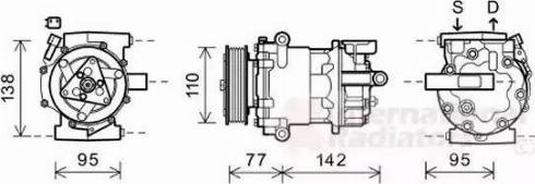 Van Wezel 1800K470 - Compressor, air conditioning autospares.lv