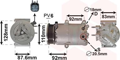 Van Wezel 1800K477 - Compressor, air conditioning autospares.lv