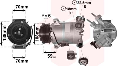 Van Wezel 1800K586 - Compressor, air conditioning autospares.lv