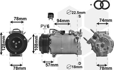 Van Wezel 1800K587 - Compressor, air conditioning autospares.lv