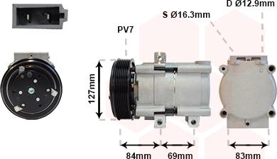 Van Wezel 1800K167 - Compressor, air conditioning autospares.lv