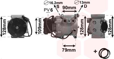 Van Wezel 1800K105 - Compressor, air conditioning autospares.lv