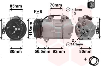 Van Wezel 1800K394 - Compressor, air conditioning autospares.lv