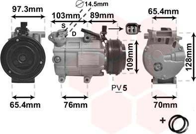 Van Wezel 1800K391 - Compressor, air conditioning autospares.lv