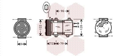 Van Wezel 1800K351 - Compressor, air conditioning autospares.lv