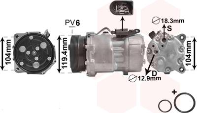 Van Wezel 1800K321 - Compressor, air conditioning autospares.lv