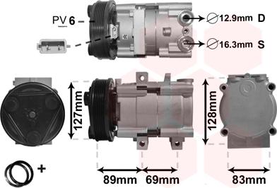 Van Wezel 1800K322 - Compressor, air conditioning autospares.lv