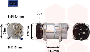 Van Wezel 1800K267 - Compressor, air conditioning autospares.lv