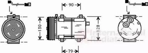 Van Wezel 1800K282 - Compressor, air conditioning autospares.lv