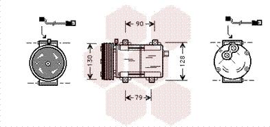 Van Wezel 1800K280 - Compressor, air conditioning autospares.lv