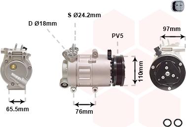 Van Wezel 1801K001 - Compressor, air conditioning autospares.lv