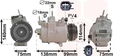 Van Wezel 1801K704 - Compressor, air conditioning autospares.lv