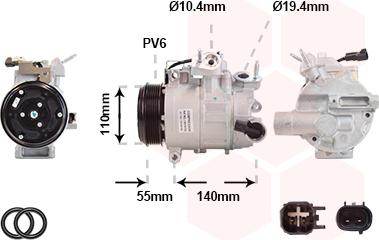 Van Wezel 1801K702 - Compressor, air conditioning autospares.lv