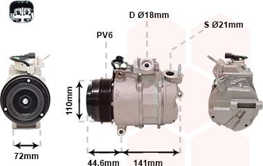 Van Wezel 1801K719 - Compressor, air conditioning autospares.lv