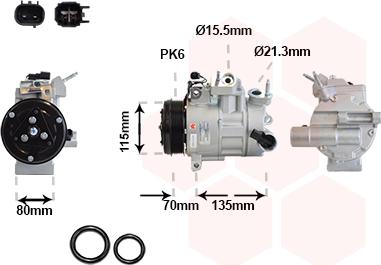 Van Wezel 1801K731 - Compressor, air conditioning autospares.lv