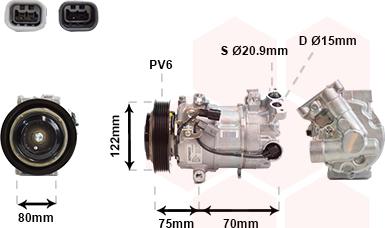 Van Wezel 1301K700 - Compressor, air conditioning autospares.lv