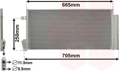 Van Wezel 17005396 - Condenser, air conditioning autospares.lv