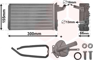 Van Wezel 17006106 - Heat Exchanger, interior heating autospares.lv