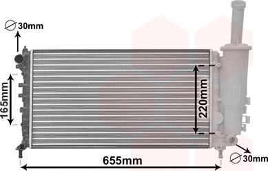 Van Wezel 17002999 - Radiator, engine cooling autospares.lv