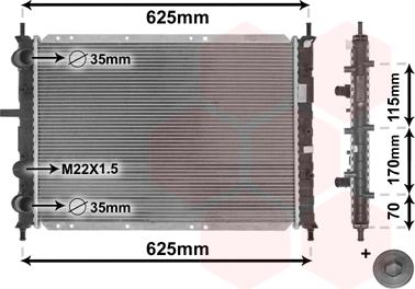 Van Wezel 17002188 - Radiator, engine cooling autospares.lv