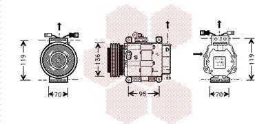 Van Wezel 1700K049 - Compressor, air conditioning autospares.lv