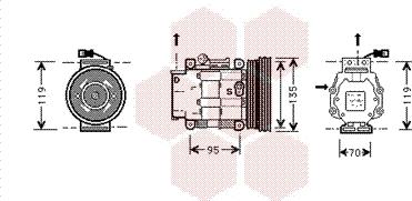 Van Wezel 1700K041 - Compressor, air conditioning autospares.lv